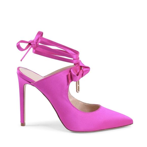 Dee Ocleppo Shoes - New Dee Ocleppo satin 610 fuxia dominic pink mule heels sz 35